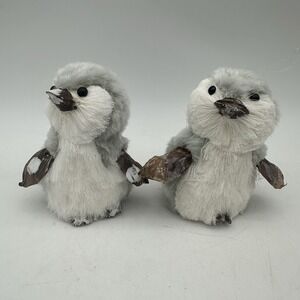 Pier 1 Lot Of 2 Penguin Sisal Straw Winter Woodlands Decorations Figurines 4.5"